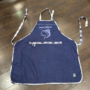 TOMMY BAHAMA White Blue Striped Cotton Apron Blue India